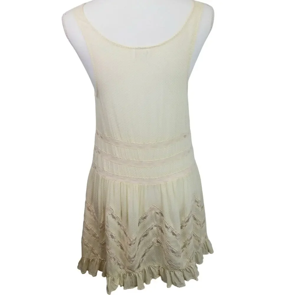 Intimately Free People SZ XS Lace Trapeze Slip Dress Tea Combo